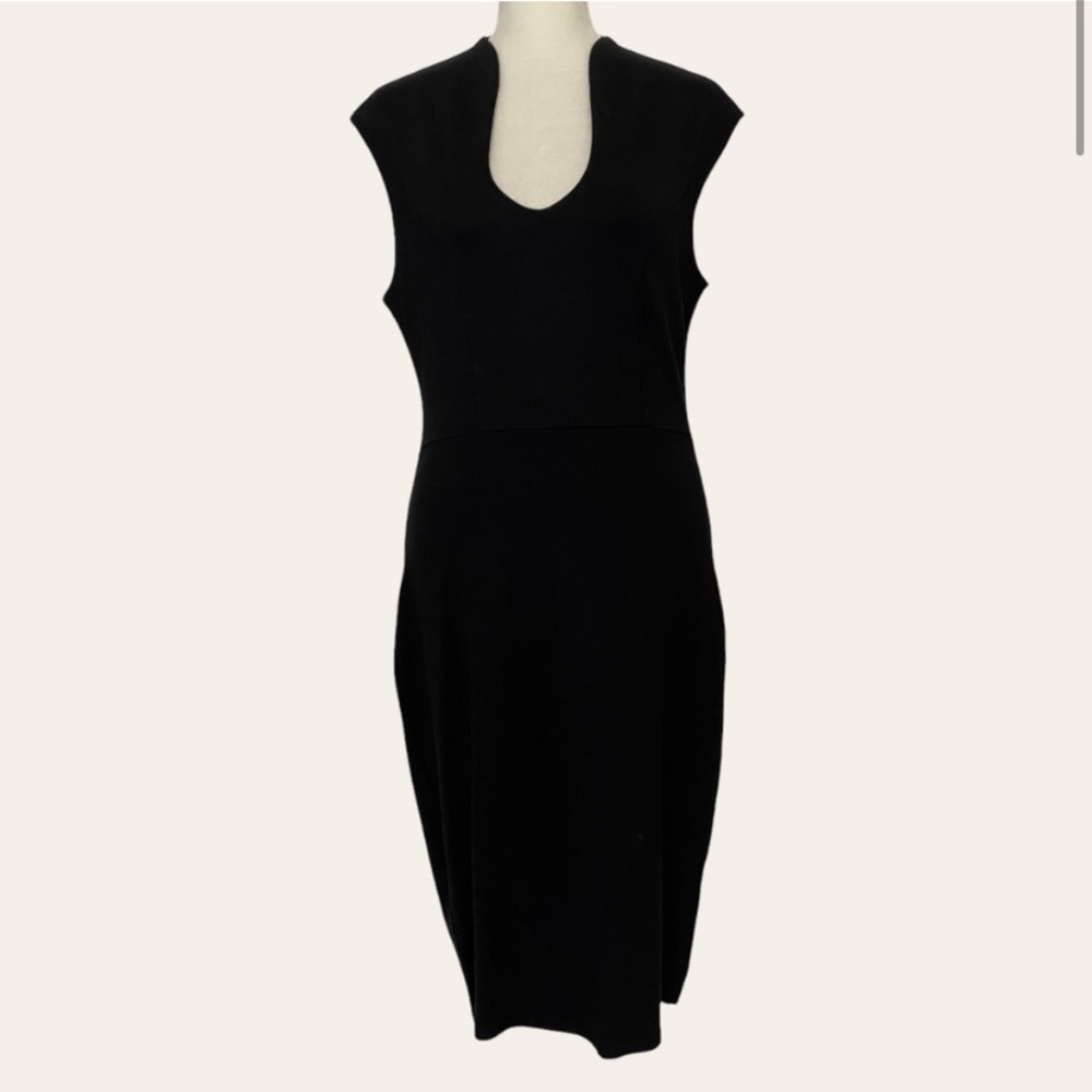 Black BodyCon Dress With Plunging Neck & Gold Back Zipper 😍✨✨✨